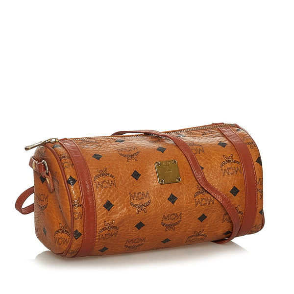 エム シー エム ヴィセトス ブラウン PVC レザー ショルダーバッグ レディース MCM 【中古】