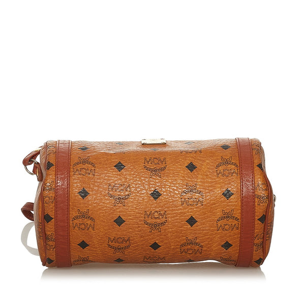 エム シー エム ヴィセトス ブラウン PVC レザー ショルダーバッグ レディース MCM 【中古】