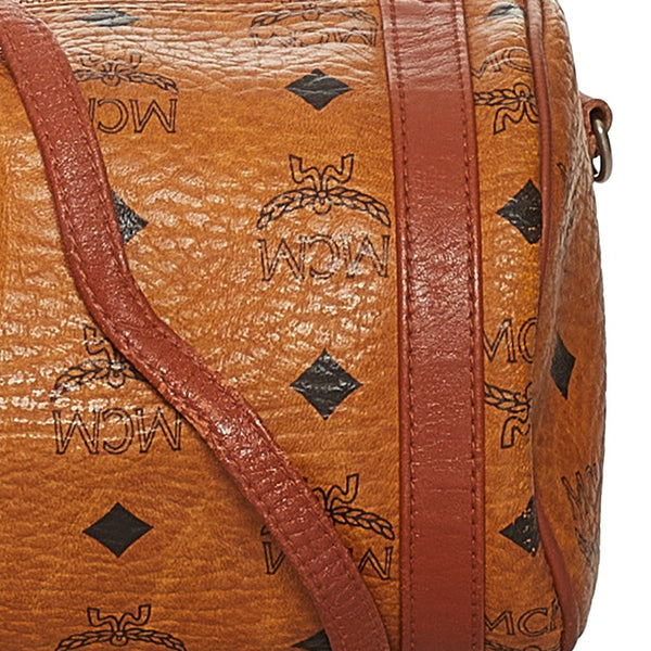 エム シー エム ヴィセトス ブラウン PVC レザー ショルダーバッグ レディース MCM 【中古】