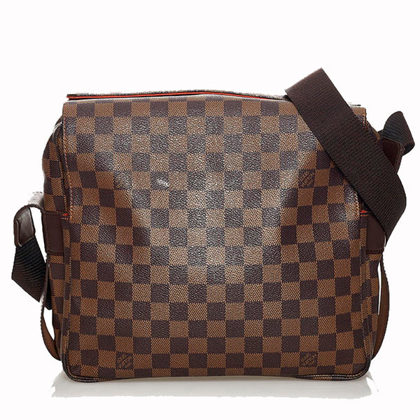 ルイ ヴィトン ダミエ ナヴィグリオ 斜め掛け ショルダーバッグ N45255 ブラウン PVC レザー レディース LOUIS VUITTON 【中古】