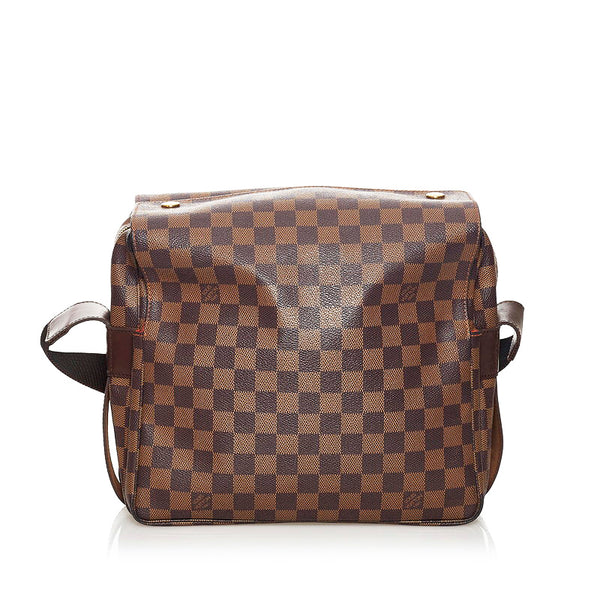 ルイ ヴィトン ダミエ ナヴィグリオ 斜め掛け ショルダーバッグ N45255 ブラウン PVC レザー レディース LOUIS VUITTON 【中古】