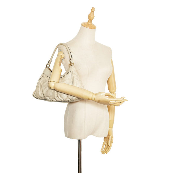 グッチ グッチシマ アビー ショルダーバッグ 190525 ベージュ アイボリー レザー レディース GUCCI 【中古】