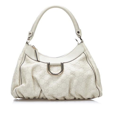 グッチ グッチシマ アビー ショルダーバッグ 190525 ベージュ アイボリー レザー レディース GUCCI 【中古】