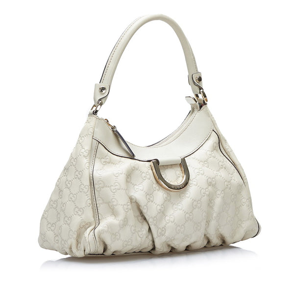 グッチ グッチシマ アビー ショルダーバッグ 190525 ベージュ アイボリー レザー レディース GUCCI 【中古】