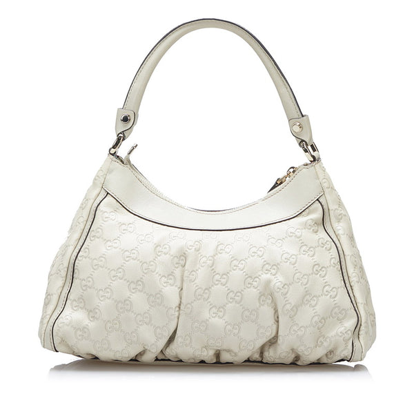 グッチ グッチシマ アビー ショルダーバッグ 190525 ベージュ アイボリー レザー レディース GUCCI 【中古】