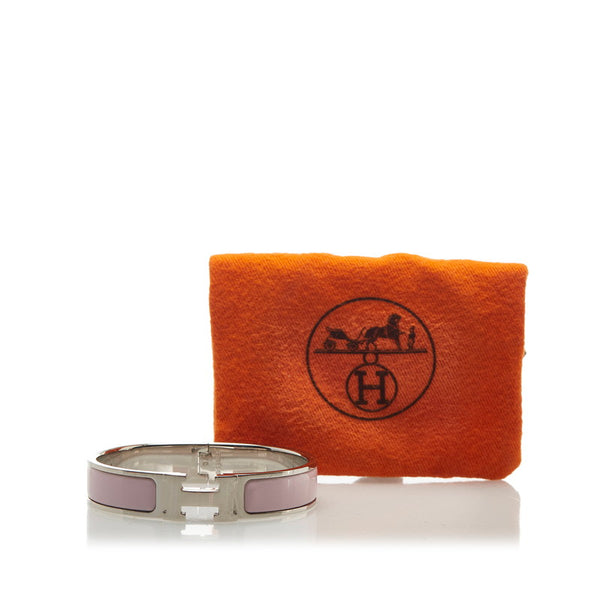 エルメス クリッククラックH PM バングル ブレスレット  ピンク シルバー メタル レディース HERMES 【中古】