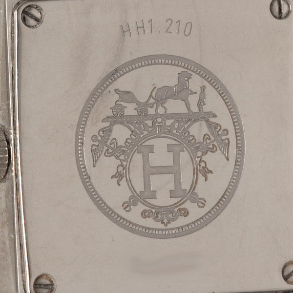 エルメス Hウォッチ 腕時計 HH1.210 クオーツ オレンジ文字盤 ステンレススチール レディース HERMES 【中古】