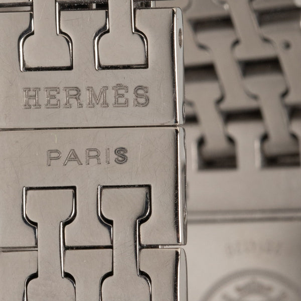 エルメス Hウォッチ 腕時計 HH1.210 クオーツ オレンジ文字盤 ステンレススチール レディース HERMES 【中古】
