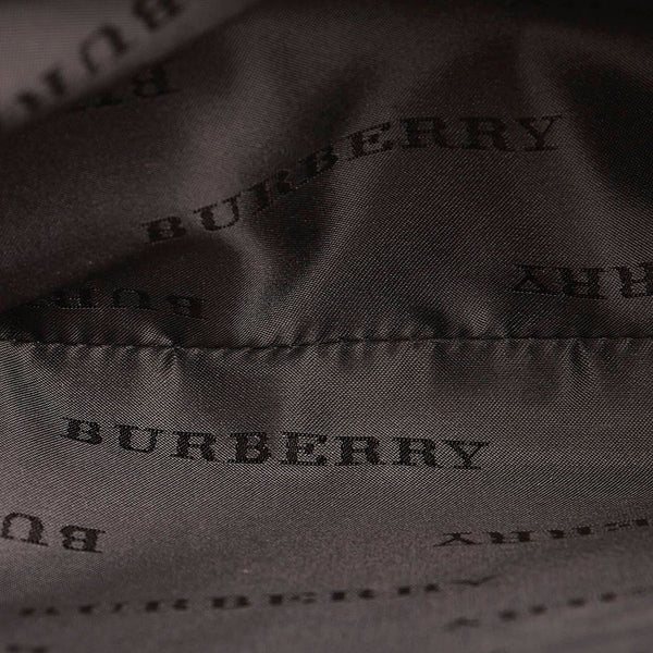 バーバリー ノバチェック ハンドバッグ ベージュ ブラック レザー キャンバス レディース BURBERRY 【中古】