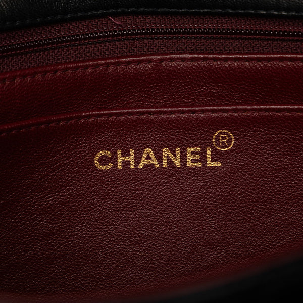 シャネル マトラッセ ダイアナ チェーン ショルダーバッグ ブラック ゴールド ラムスキン レディース CHANEL 【中古】