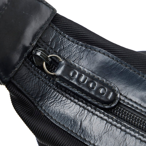 グッチ バンブー ハンドバッグ ショルダーバッグ 000 1998 ブラック ナイロン レザー レディース GUCCI 【中古】