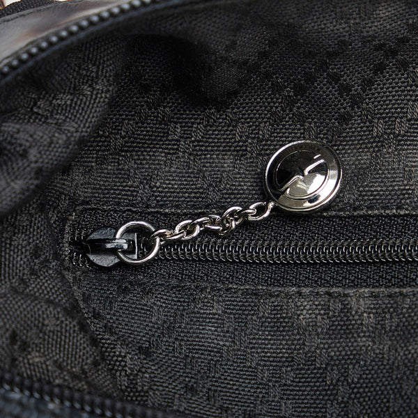 グッチ バンブー ハンドバッグ ショルダーバッグ 000 1998 ブラック ナイロン レザー レディース GUCCI 【中古】