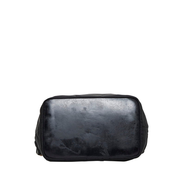 グッチ バンブー ハンドバッグ ショルダーバッグ 000 1998 ブラック ナイロン レザー レディース GUCCI 【中古】