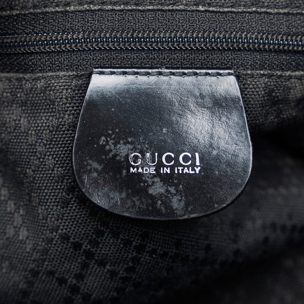 グッチ バンブー ハンドバッグ ショルダーバッグ 000 1998 ブラック ナイロン レザー レディース GUCCI 【中古】