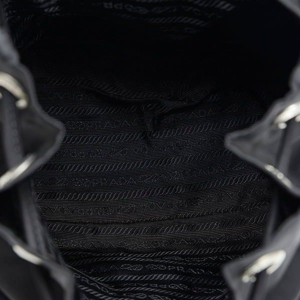 プラダ リュックサック バックパック ブラック ナイロン レザー レディース PRADA 【中古】