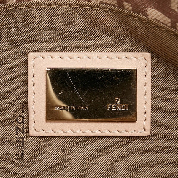 フェンディ ズッキーノ ハンドバッグ 8BH132 ベージュ ピンク キャンバス レザー レディース FENDI 【中古】