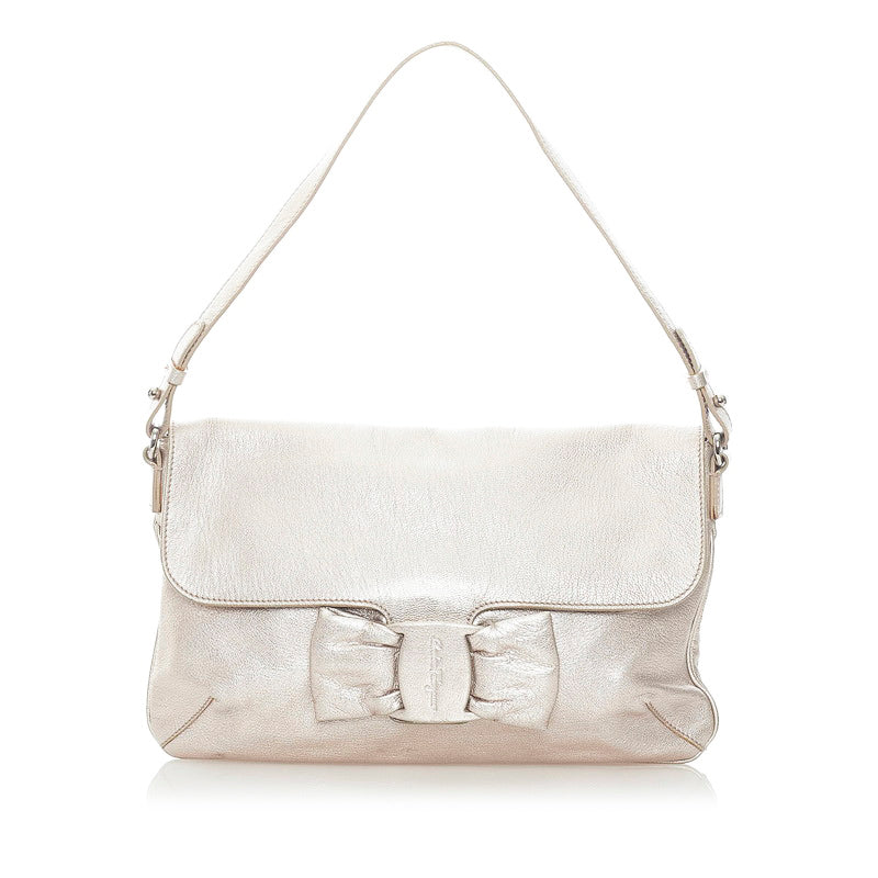 サルヴァトーレフェラガモ ヴァラ ショルダーバッグ シルバー レザー レディース Salvatore Ferragamo 【中古】