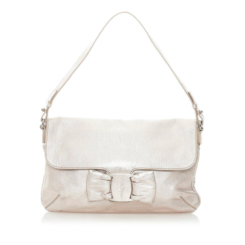 サルヴァトーレフェラガモ ヴァラ ショルダーバッグ シルバー レザー レディース Salvatore Ferragamo 【中古】