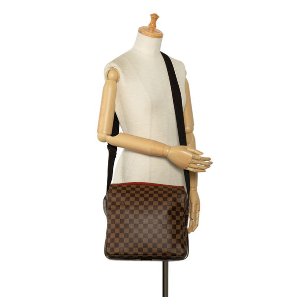 ルイ ヴィトン ダミエ ナヴィグリオ 斜め掛け ショルダーバッグ N45255 ブラウン PVC レザー レディース LOUIS VUITTON 【中古】