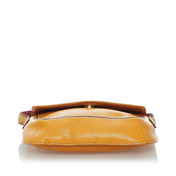 カルティエ マスト マスタード ボルドー レザー 斜め掛け ショルダーバッグ レディース CARTIER 【中古】