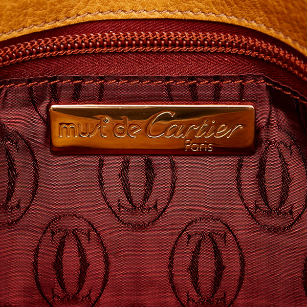 カルティエ マスト マスタード ボルドー レザー 斜め掛け ショルダーバッグ レディース CARTIER 【中古】