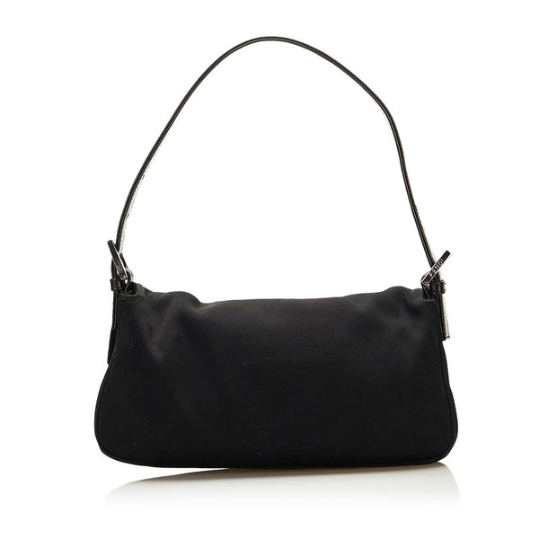 フェンディ マンマバケット ハンドバッグ ワンショルダーバッグ 2321 26424 ブラック コットン レザー レディース FENDI 【中古】