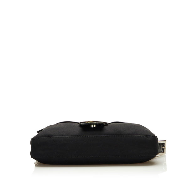フェンディ マンマバケット ハンドバッグ ワンショルダーバッグ 2321 26424 ブラック コットン レザー レディース FENDI 【中古】