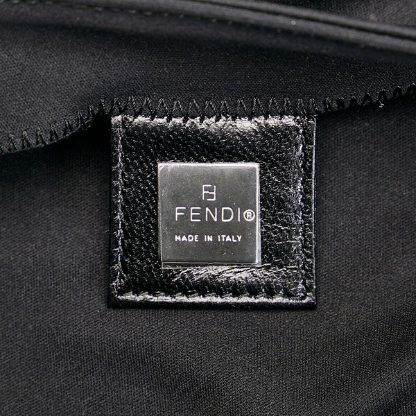 フェンディ マンマバケット ハンドバッグ ワンショルダーバッグ 2321 26424 ブラック コットン レザー レディース FENDI 【中古】