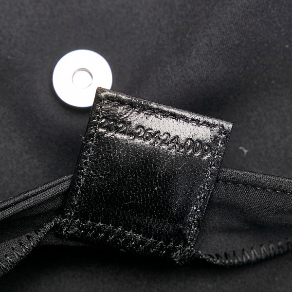 フェンディ マンマバケット ハンドバッグ ワンショルダーバッグ 2321 26424 ブラック コットン レザー レディース FENDI 【中古】
