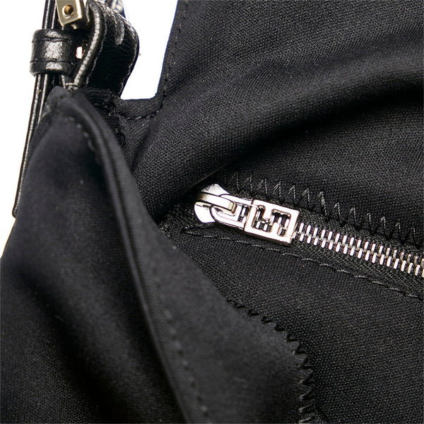 フェンディ マンマバケット ハンドバッグ ワンショルダーバッグ 2321 26424 ブラック コットン レザー レディース FENDI 【中古】