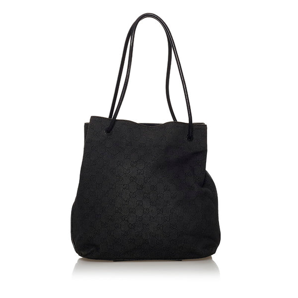 グッチ GGキャンバス 101341 ブラック キャンバス レザー 肩掛け ショルダーバッグ レディース GUCCI 【中古】