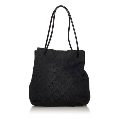 グッチ GGキャンバス 101341 ブラック キャンバス レザー 肩掛け ショルダーバッグ レディース GUCCI 【中古】