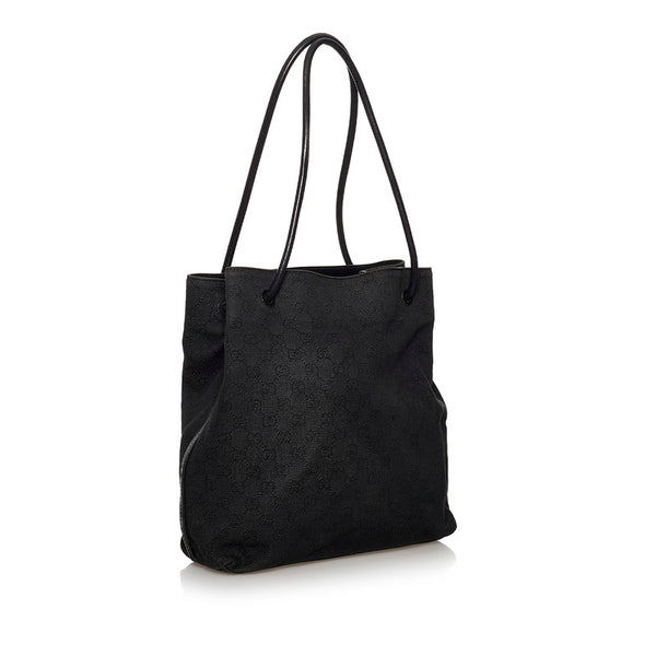 グッチ GGキャンバス 101341 ブラック キャンバス レザー 肩掛け ショルダーバッグ レディース GUCCI 【中古】