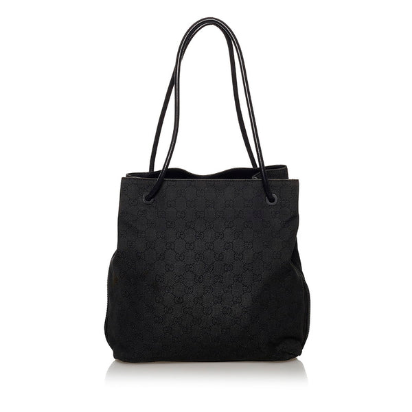 グッチ GGキャンバス 101341 ブラック キャンバス レザー 肩掛け ショルダーバッグ レディース GUCCI 【中古】