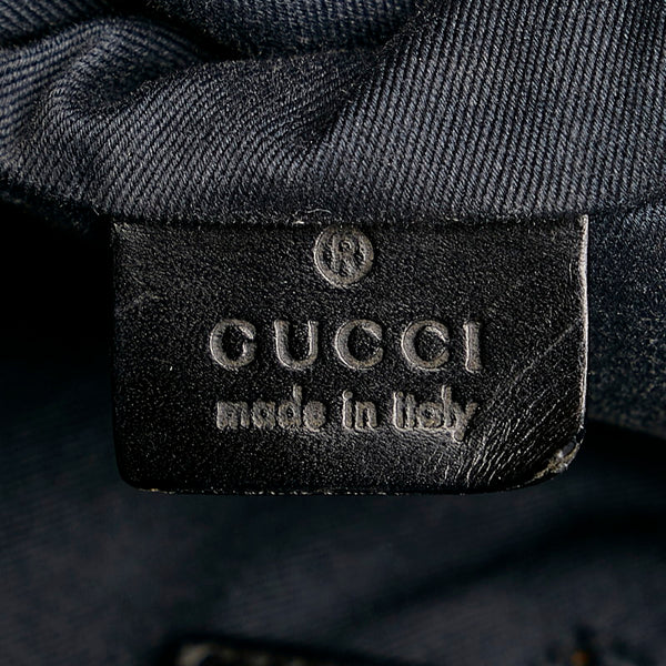 グッチ GGキャンバス 101341 ブラック キャンバス レザー 肩掛け ショルダーバッグ レディース GUCCI 【中古】