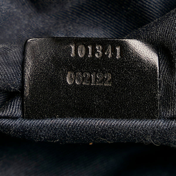 グッチ GGキャンバス 101341 ブラック キャンバス レザー 肩掛け ショルダーバッグ レディース GUCCI 【中古】