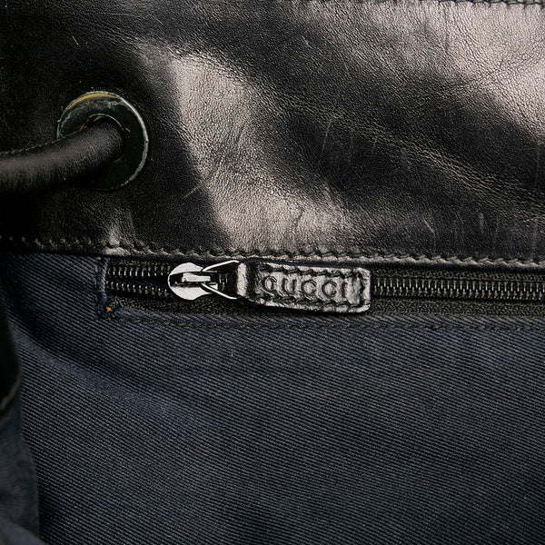 グッチ GGキャンバス 101341 ブラック キャンバス レザー 肩掛け ショルダーバッグ レディース GUCCI 【中古】