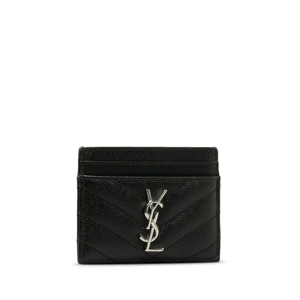 サンローラン モノグラム カードケース 423291 ブラック レザー レディース SAINT LAURENT 【中古】