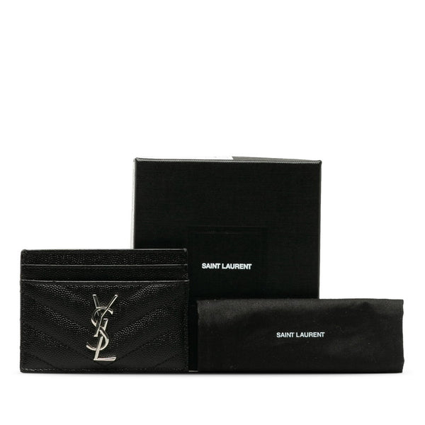 サンローラン モノグラム カードケース 423291 ブラック レザー レディース SAINT LAURENT 【中古】
