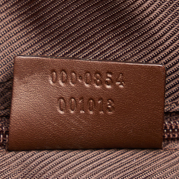 グッチ GGキャンバス ハンドバッグ トートバッグ 000 0854 ベージュ ブラウン キャンバス レザー レディース GUCCI 【中古】