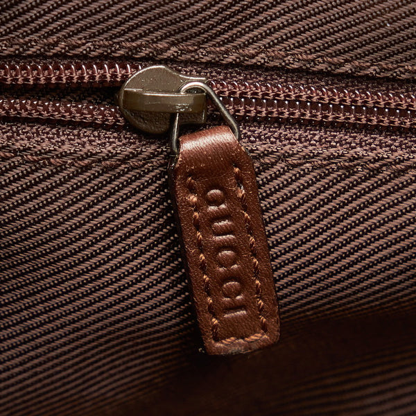 グッチ GGキャンバス ハンドバッグ トートバッグ 000 0854 ベージュ ブラウン キャンバス レザー レディース GUCCI 【中古】