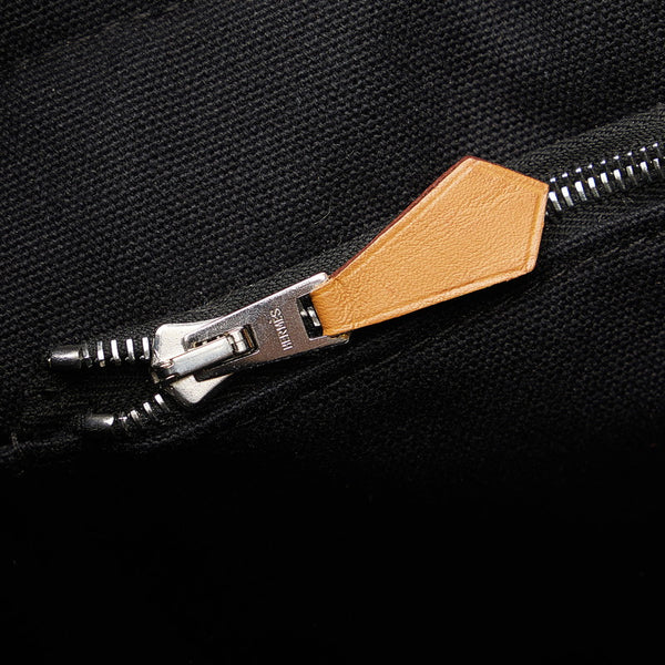 エルメス フールトゥGM ハンドバッグ トートバッグ ブラック グレー コットンキャンバス レディース HERMES 【中古】