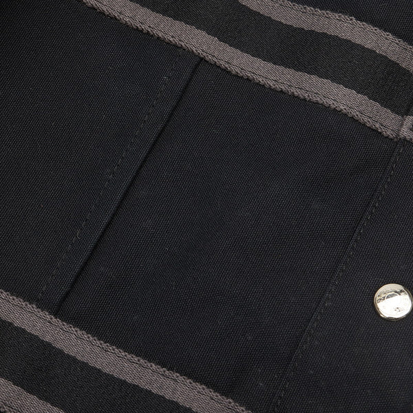 エルメス フールトゥGM ハンドバッグ トートバッグ ブラック グレー コットンキャンバス レディース HERMES 【中古】