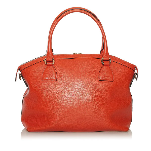 グッチ インターロッキングG ハンドバッグ ショルダーバッグ 2WAY 449651 オレンジ レザー レディース GUCCI 【中古】