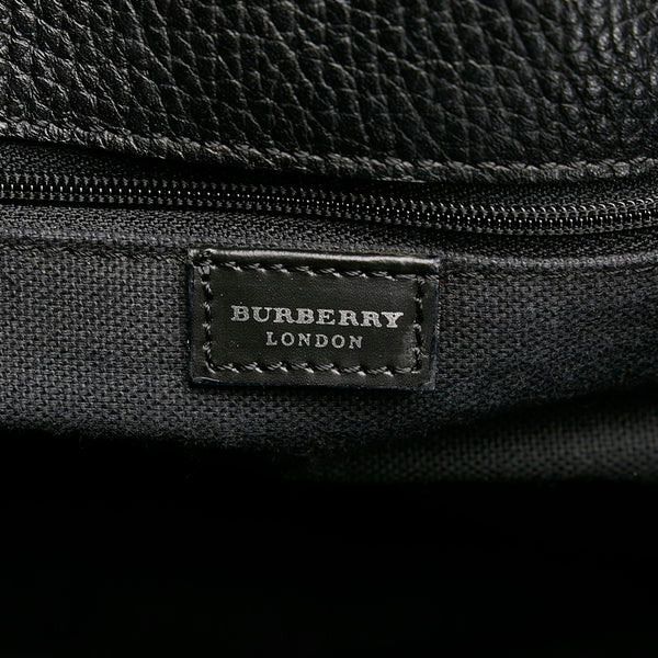 バーバリー ノバチェック ハンドバッグ トートバッグ  ブラック レザー レディース BURBERRY 【中古】