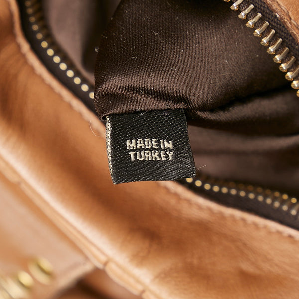 ミュウミュウ マテラッセ ハンドバッグ ショルダーバッグ 2WAY ブラウン レザー レディース MIUMIU 【中古】