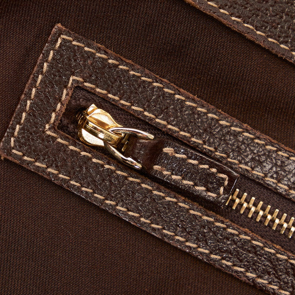 グッチ GGキャンバス 154981 ベージュ ブラウン キャンバス レザー ショルダーバッグ レディース GUCCI 【中古】