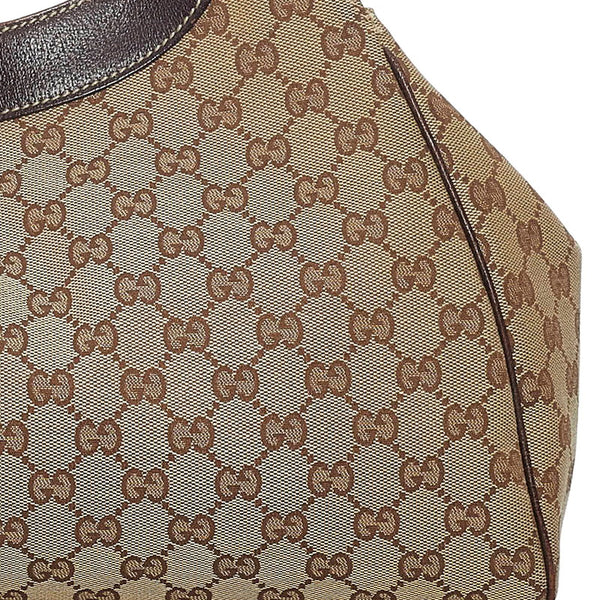 グッチ GGキャンバス 154981 ベージュ ブラウン キャンバス レザー ショルダーバッグ レディース GUCCI 【中古】