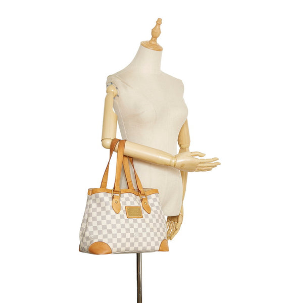 ルイ ヴィトン ダミエ アズール ハムステッド PM ハンドバッグ N51207 ホワイト PVC レザー レディース LOUIS VUITTON 【中古】