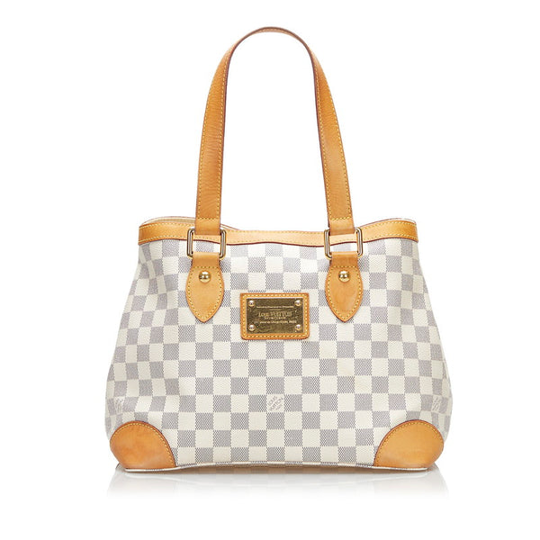 ルイ ヴィトン ダミエ アズール ハムステッド PM ハンドバッグ N51207 ホワイト PVC レザー レディース LOUIS VUITTON 【中古】